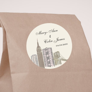 Autocollant de mariage sur la skyline de NYC New Y