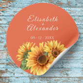 Autocollant de mariage tournesol