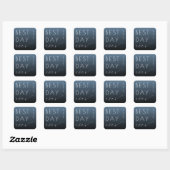 Autocollant de mariage typographique bleu optimist (Feuille)