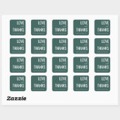 Autocollant de mariage typographique sarcelle élég (Feuille)