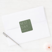 Autocollant de mariage typographique vert olive jo (Enveloppe)
