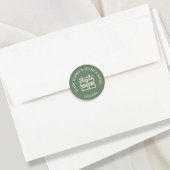 Autocollant de mariage vert Double Bonheur Moderne