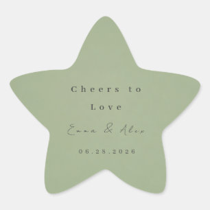 Autocollant de mariage vert sauge