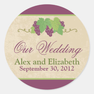 Autocollant de mariage Vineyard (Texture parchemin