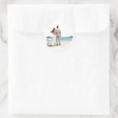 Autocollant de mariés sur la plage (Sac)