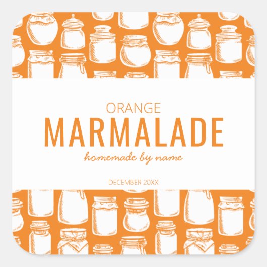 Autocollant de marmelade d'orange maison (Devant)