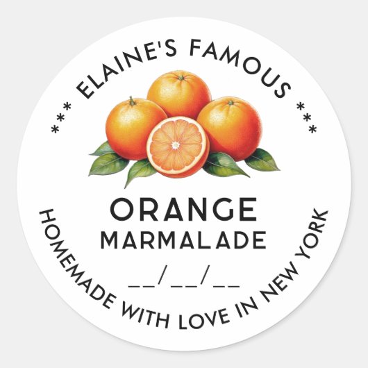 Autocollant de marmelade d'orange modifiable avec  (Devant)