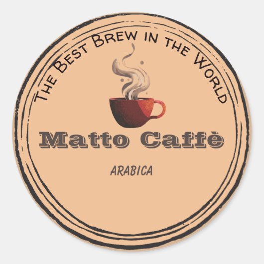 Autocollant de marque de café d'affaires Peach (Devant)