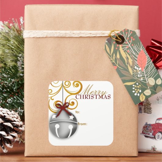 Autocollant de marqueur de cadeau de Noël Jingle B (vacances)