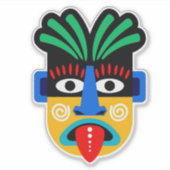 Autocollant de masque tribal ethnique (Devant)