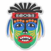 Autocollant de masque tribal ethnique (Devant)