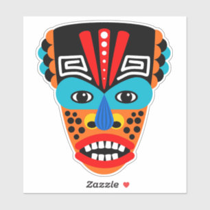 Autocollant de masque tribal ethnique