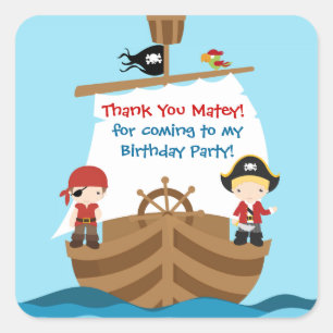Autocollant de Merci d'anniversaire de bateau de