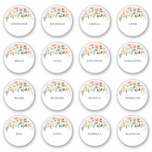 Autocollant de Merci de nom d'invité mariage perso (Devant)