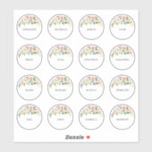 Autocollant de Merci de nom d'invité mariage perso (Feuille)