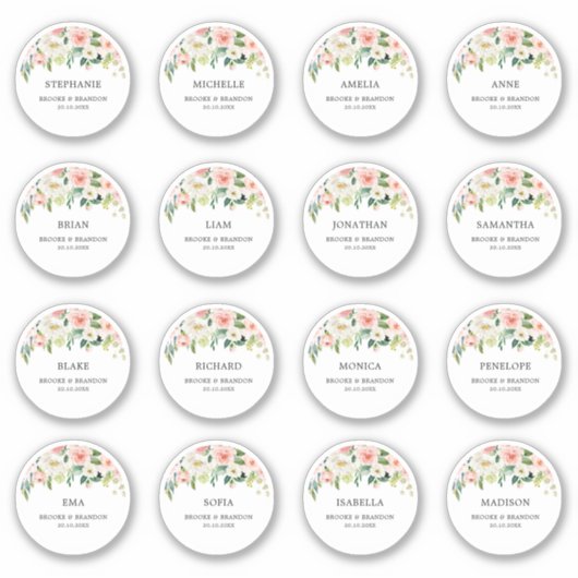 Autocollant de Merci de nom d'invité mariage perso (Devant)