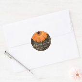 Autocollant de Merci Mariage orange rustique (Enveloppe)