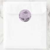 Autocollant de Merci Mariage Vintage violet (Sac)