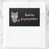 Autocollant de Merci noir personnalisable avec cha (Sac)