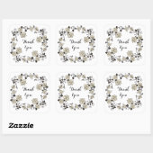 Autocollant de Merci Rose antique (Feuille)