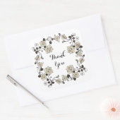 Autocollant de Merci Rose antique (Enveloppe)