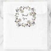 Autocollant de Merci Rose antique (Sac)