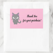 Autocollant de Merci rose personnalisable avec cha (Sac)