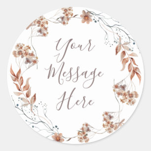 Autocollant de message d'aquarelle Fleur sauvage d