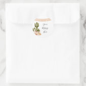 Autocollant de message floral de cactus boho ici (Sac)