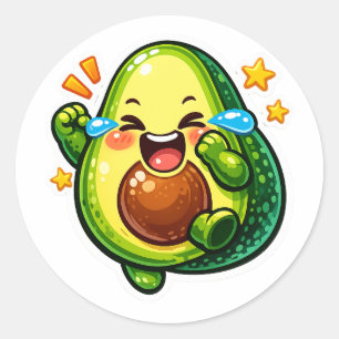 autocollant de mignon avocat, larmes de joieSticke