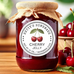 Autocollant de mise en conserve de gelée de cerise