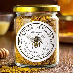 Autocollant de mise en conserve de pollen d'abeill