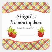 Autocollant de mise en conserve Fraise Fruit (Devant)