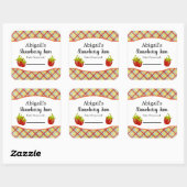 Autocollant de mise en conserve Fraise Fruit (Feuille)