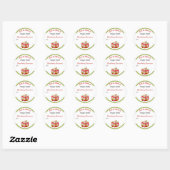Autocollant de mise en conserve Fraise Gingham (Feuille)