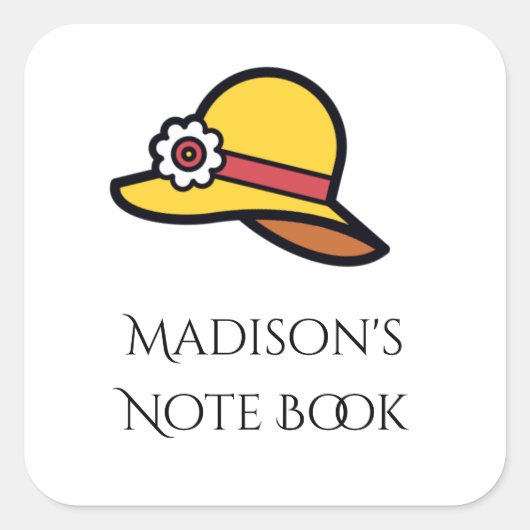 Autocollant de modèle de casquette jaune de nom pe (Devant)