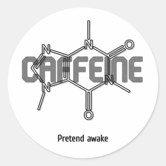 Autocollant de molécule de caféine (Devant)
