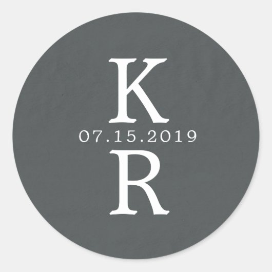 Autocollant de monogramme aquarelle Monogramme de  (Devant)