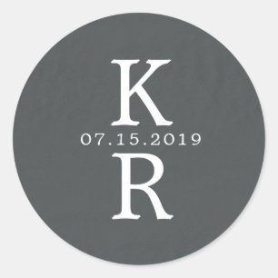 Autocollant de monogramme aquarelle Monogramme de 