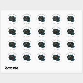 Autocollant de monogramme aquarelle or et vert (Feuille)