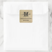 Autocollant de monogramme de Burlap occidental (Sac)