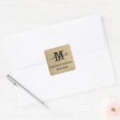 Autocollant de monogramme de Burlap occidental (Enveloppe)