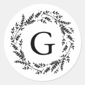 Autocollant de monogramme de couronne rustique (Devant)