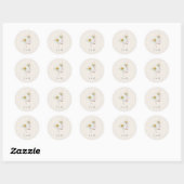 Autocollant de monogramme de mariage à rayures flo (Feuille)