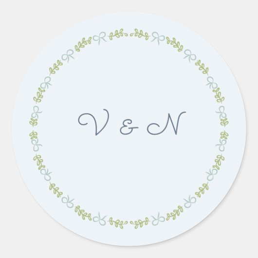 Autocollant de monogramme de mariage au ruban de j (Devant)