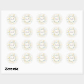 Autocollant de monogramme de mariage botanique ble (Feuille)