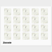 Autocollant de monogramme de mariage botanique élé (Feuille)