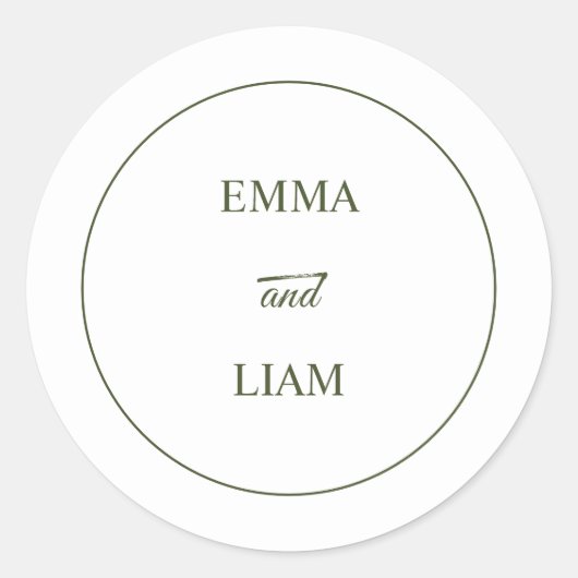 Autocollant de monogramme de mariage classique élé (Devant)
