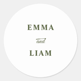 Autocollant de monogramme de mariage classique élé