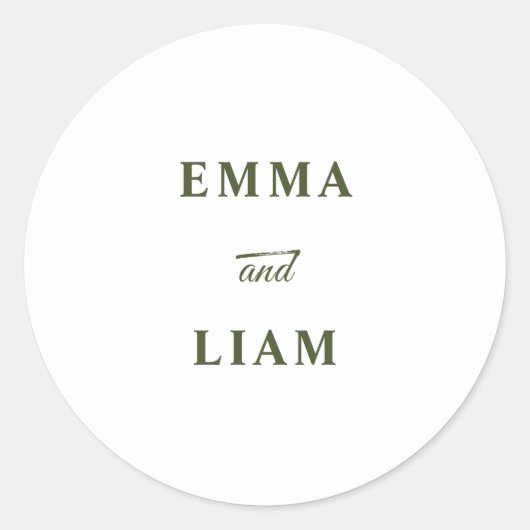 Autocollant de monogramme de mariage classique élé (Devant)